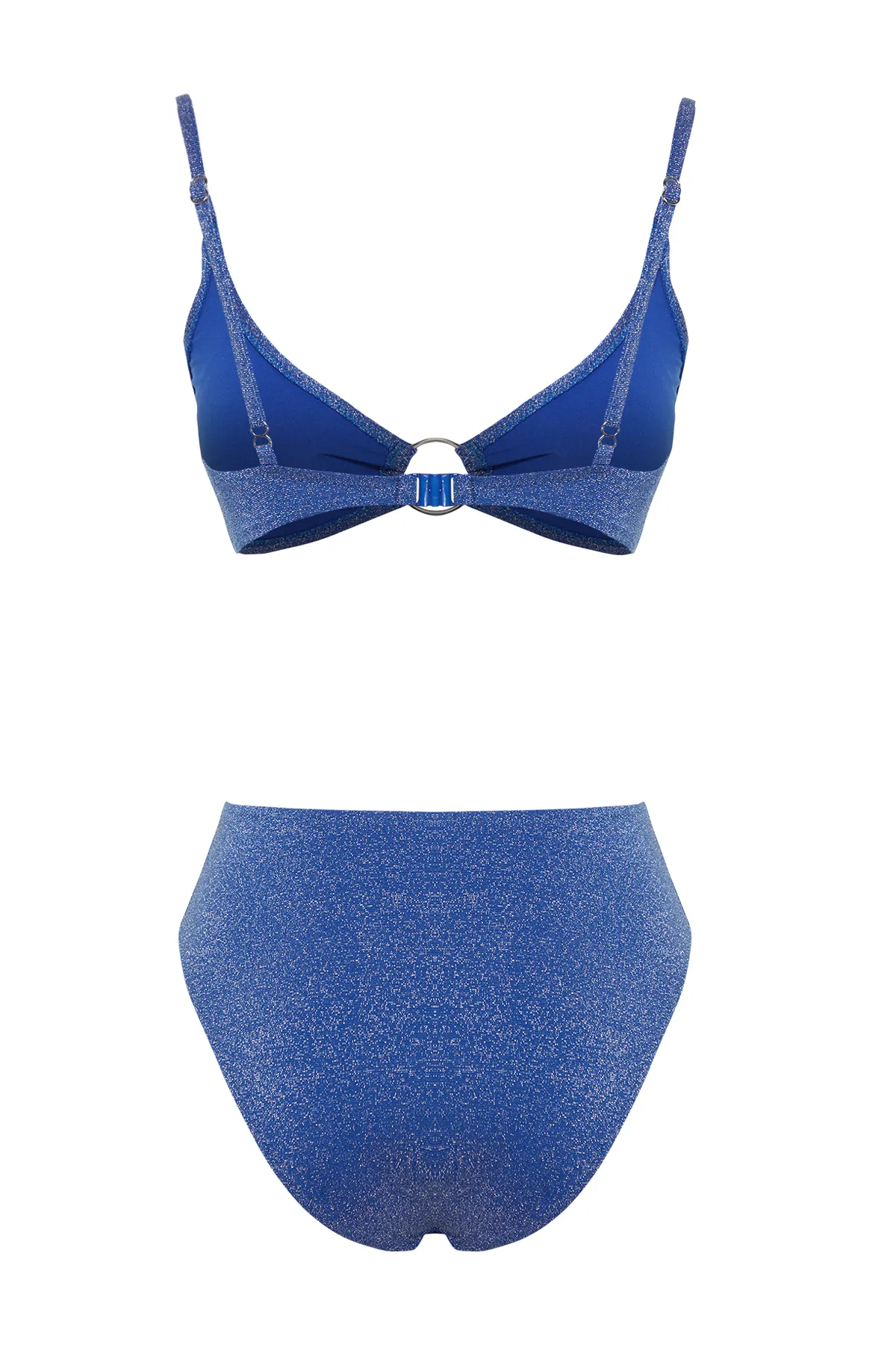 Trendyol Collection  Saks Bralet Glitter High Waist Regular Bikini-Set mit Accessoires TBESS24BT00073