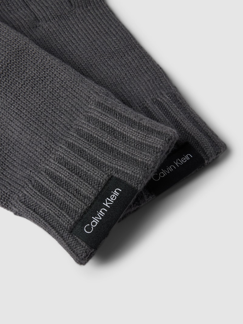 Handschuhe mit Label-Detail Modell 'CLASSIC' in mittelgrau