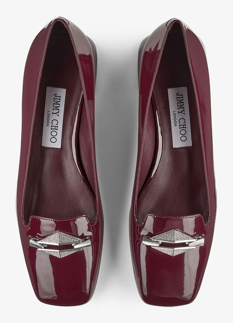 Jimmy Choo Ravi kiiltonahkaiset litteät ballerinat