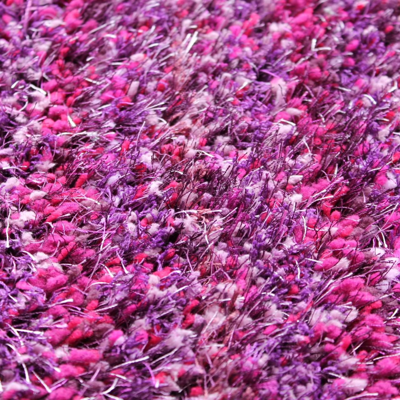 TOP MULTI Teppich Shaggy Flokatiteppich Violett-Pink 120 x 200 cm
