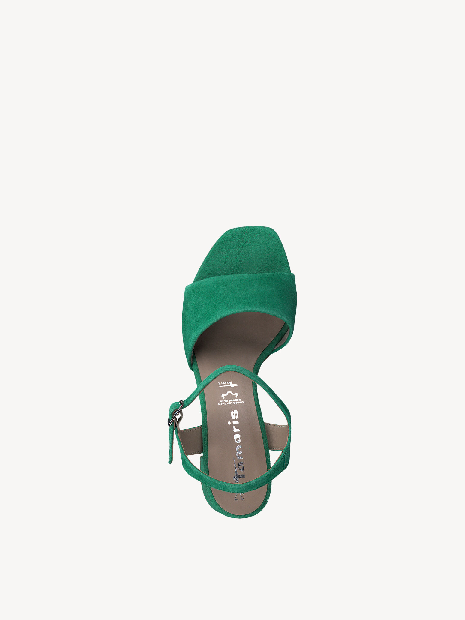 Sandale à talon en cuir - vert