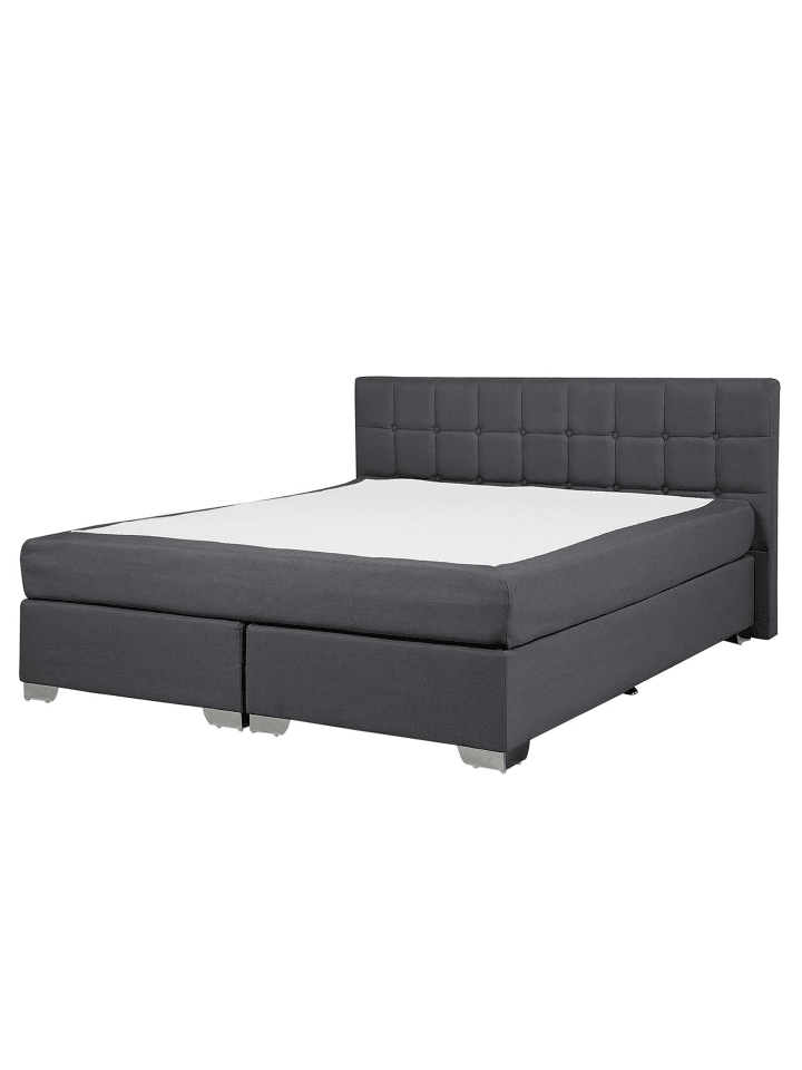 Beliani Doppelbett ADMIRAL in Grau/Silber - (W) 170 x (H) 90 x (L) 210 cm günstig kaufen onesize