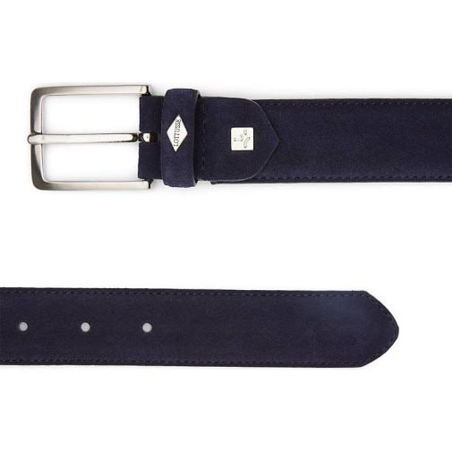 Lottusse Kalbsveloursleder In Marineblau Mit Schnalle