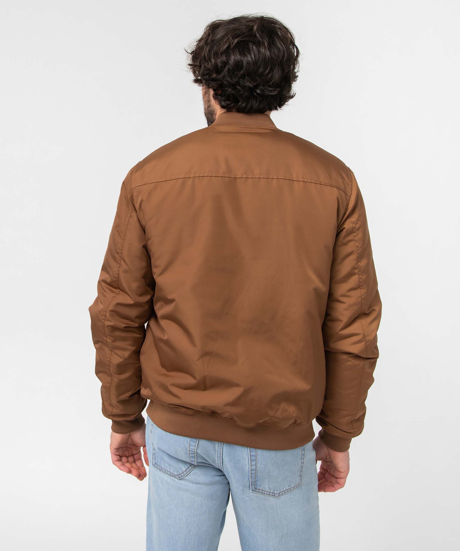 Blouson homme rembourré avec finitions bord-cte marron | GEMO