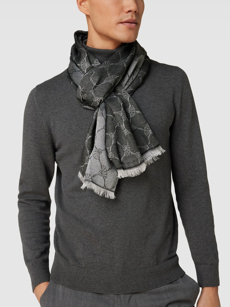 Schal mit Allover-Muster in schwarz