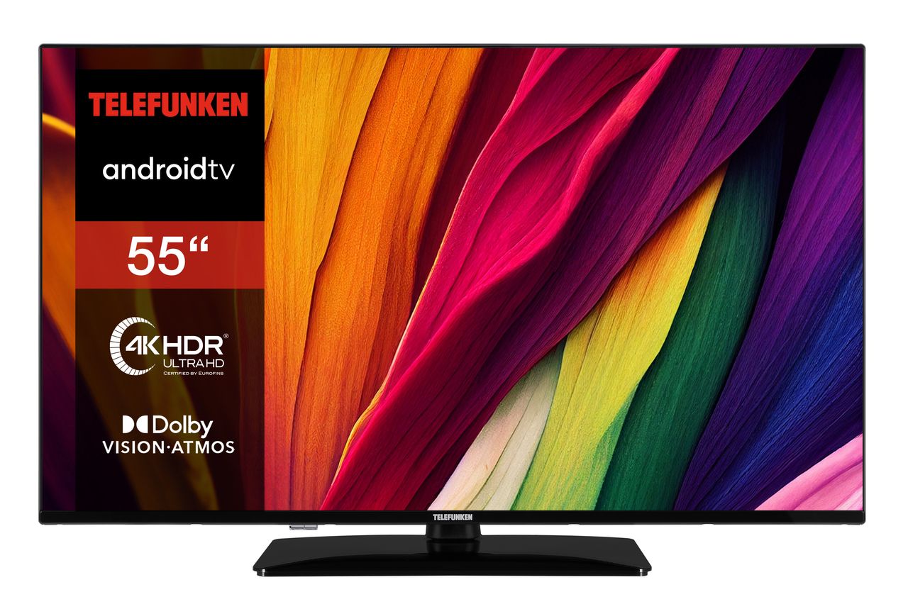 Telefunken TELEFUNKEN D55U750X2CWI Fernseher 55 Zoll Android Smart TV (4K UHD, HDR Dolby Vision, Dolby Atmos)