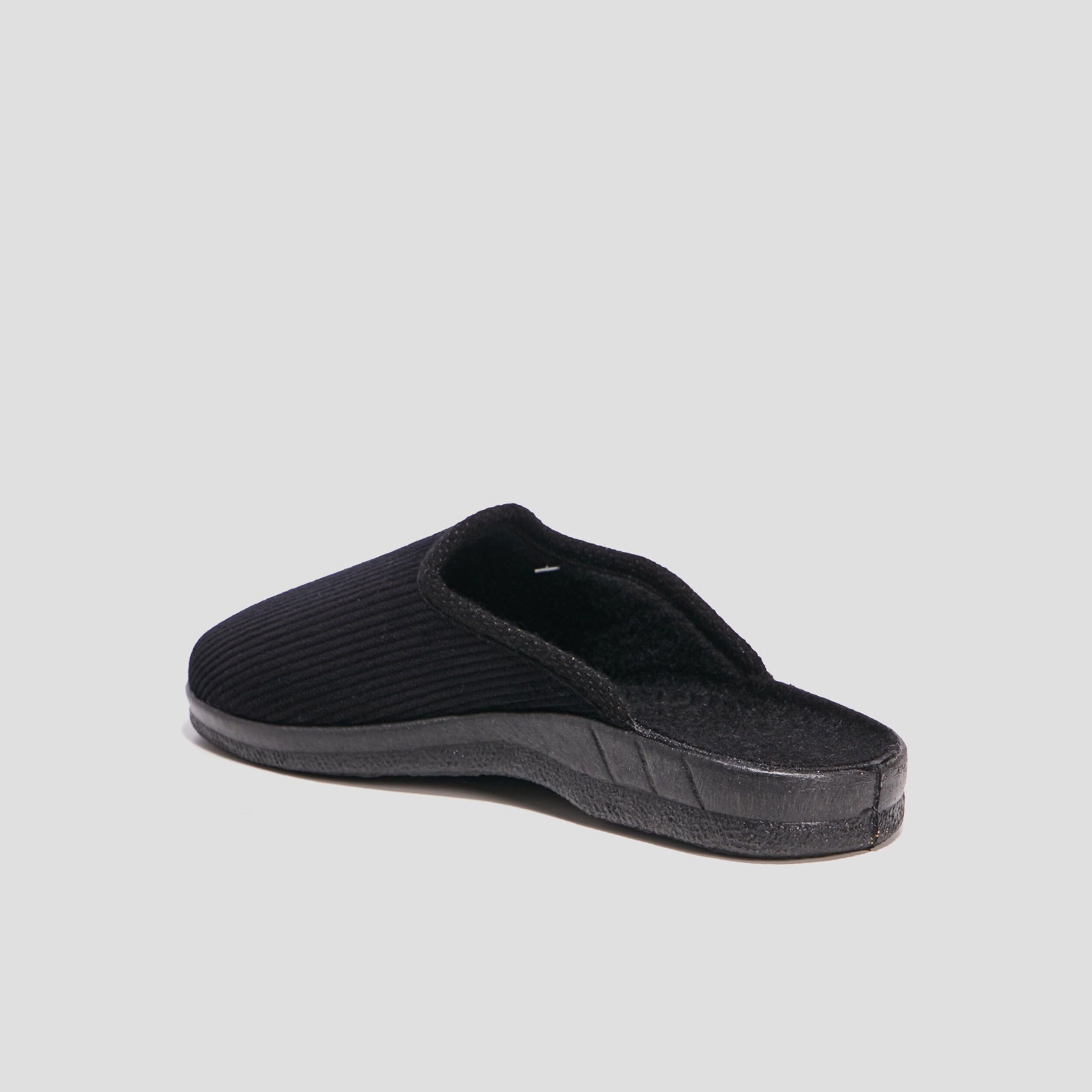 Chaussons mules velours noir homme | La Halle