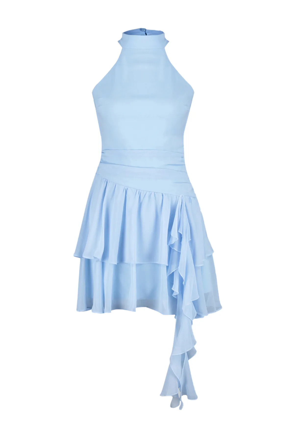 Trendyol Collection  Hellblaues, stilvolles Damenkleid mit Rüschen