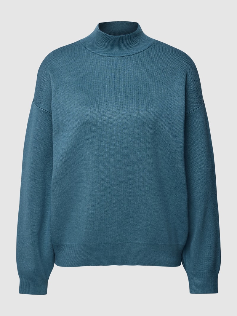 Strickpullover mit Rollkragen in lagune