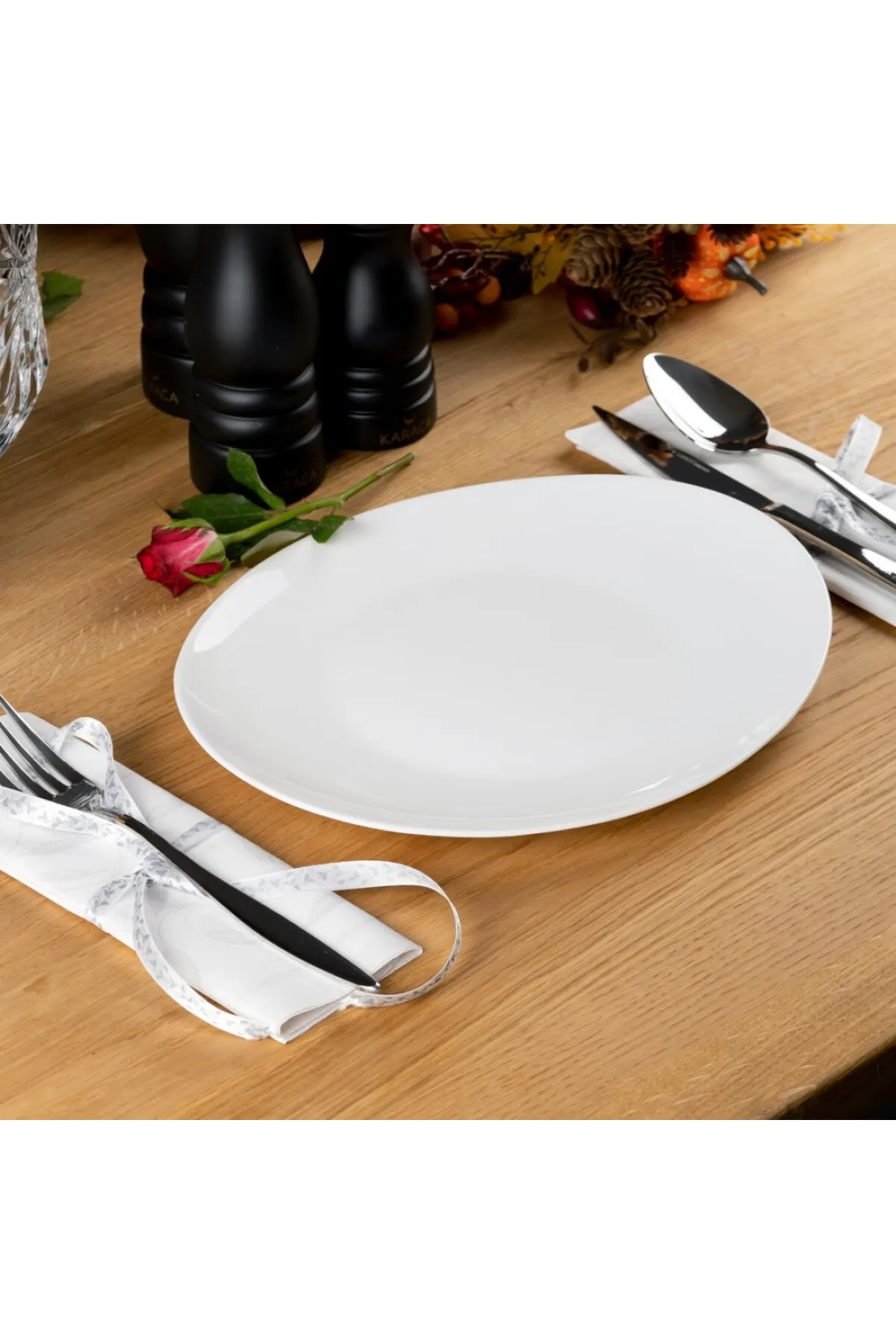 Karaca  White Pure 24-teiliges Tafelservice-Glas für 6 Personen