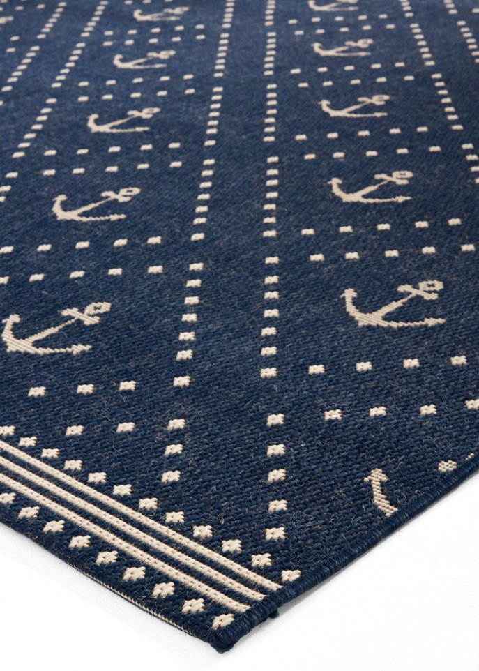 In- und Outdoor Teppich mit Anker Motiv