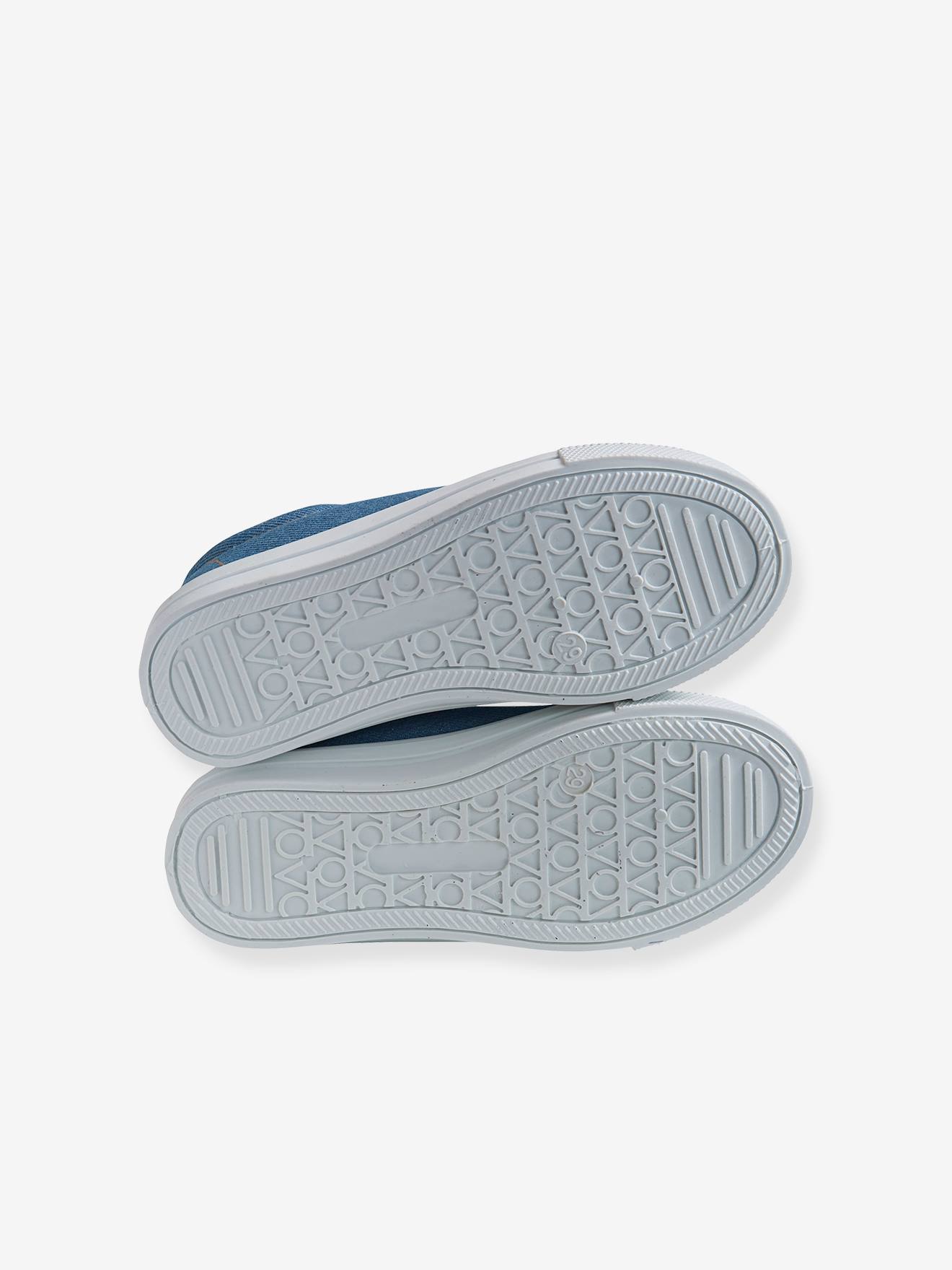 Vertbaudet Jungen Stoff-Sneakers mit Gummizug - grau