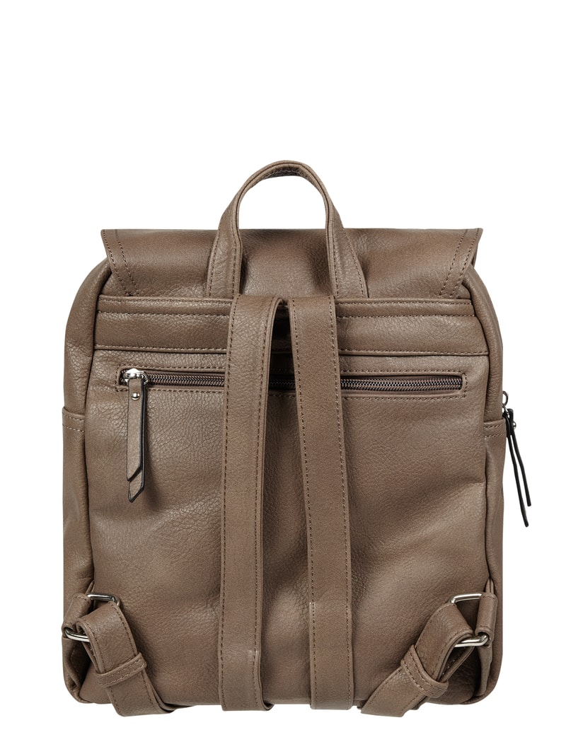 Rucksack in Leder-Optik in taupe