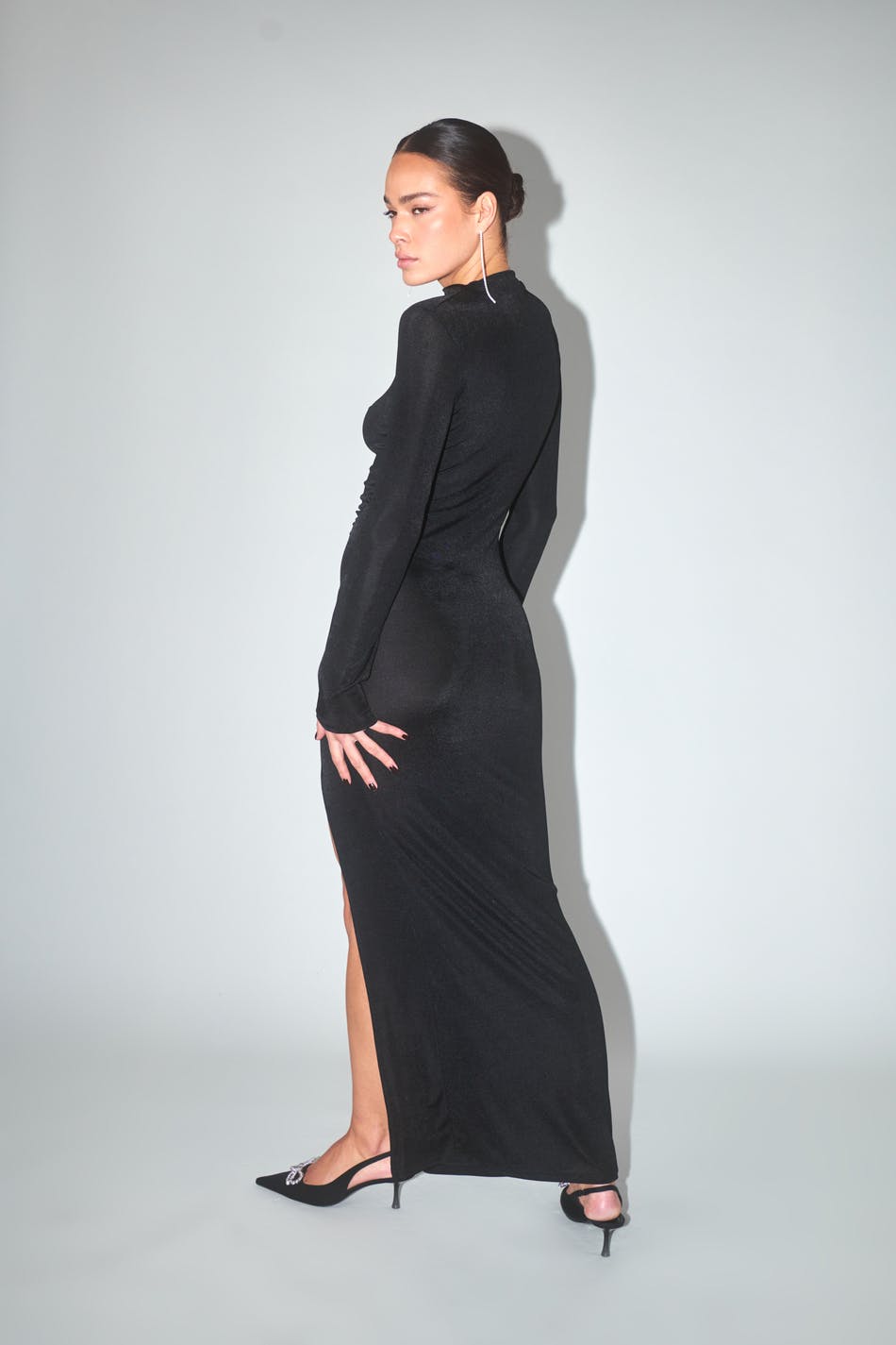 Drapy maxi slit dress
