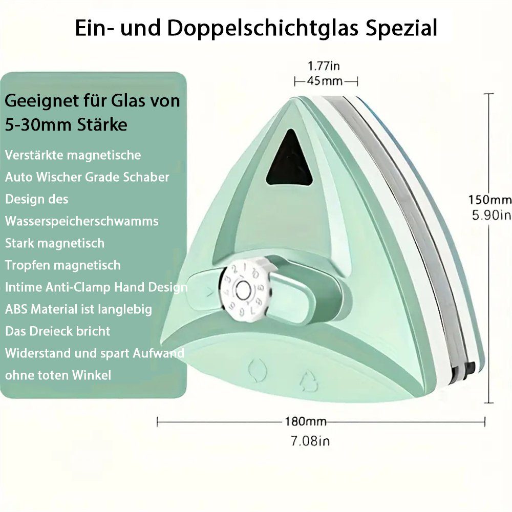 TUABUR Akku-Fensterreiniger Verstellbarer magnetischer Fensterreiniger für Doppelverglasung