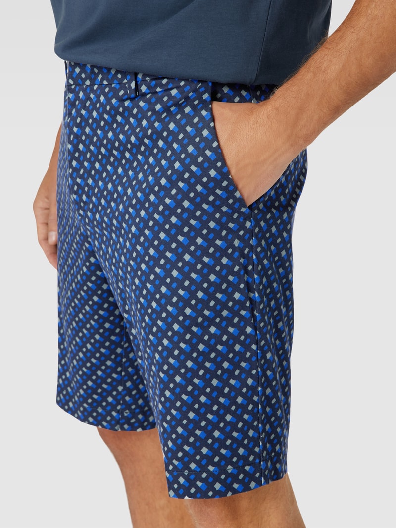 Bermuda mit Allover-Muster Modell 'Slice' in blau