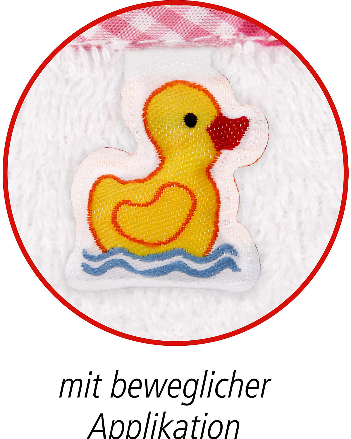 Kapuzenbadetuch BabyGlück Elefant rosa, ca. 80 x 80 cm