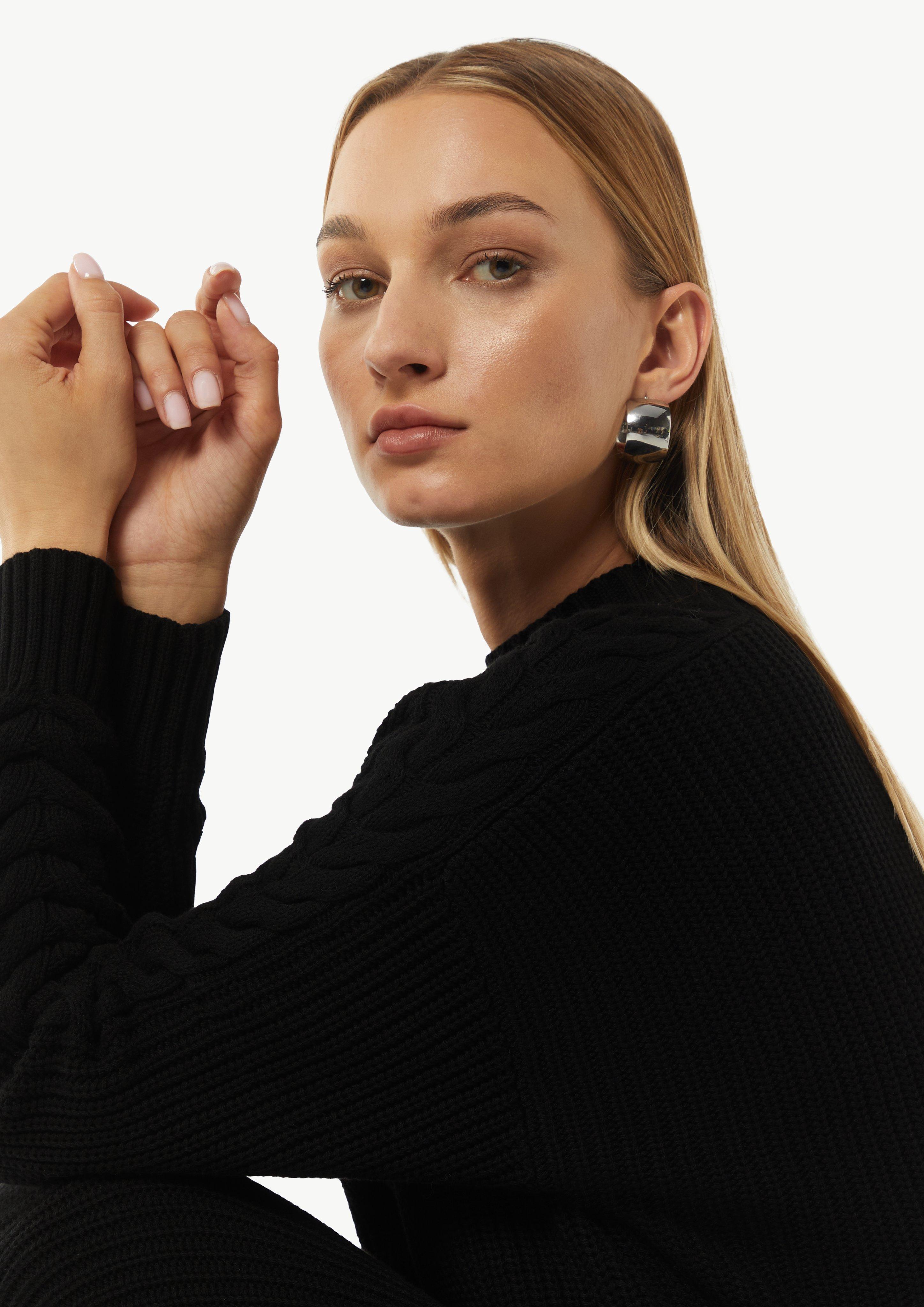 Kleid mit Musterstruktur - schwarz