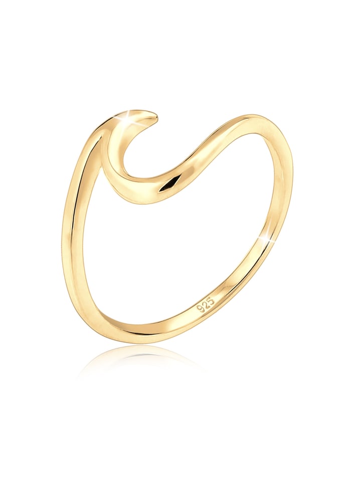 Elli Ring 925 Sterling Silber Wellen in Gold günstig kaufen