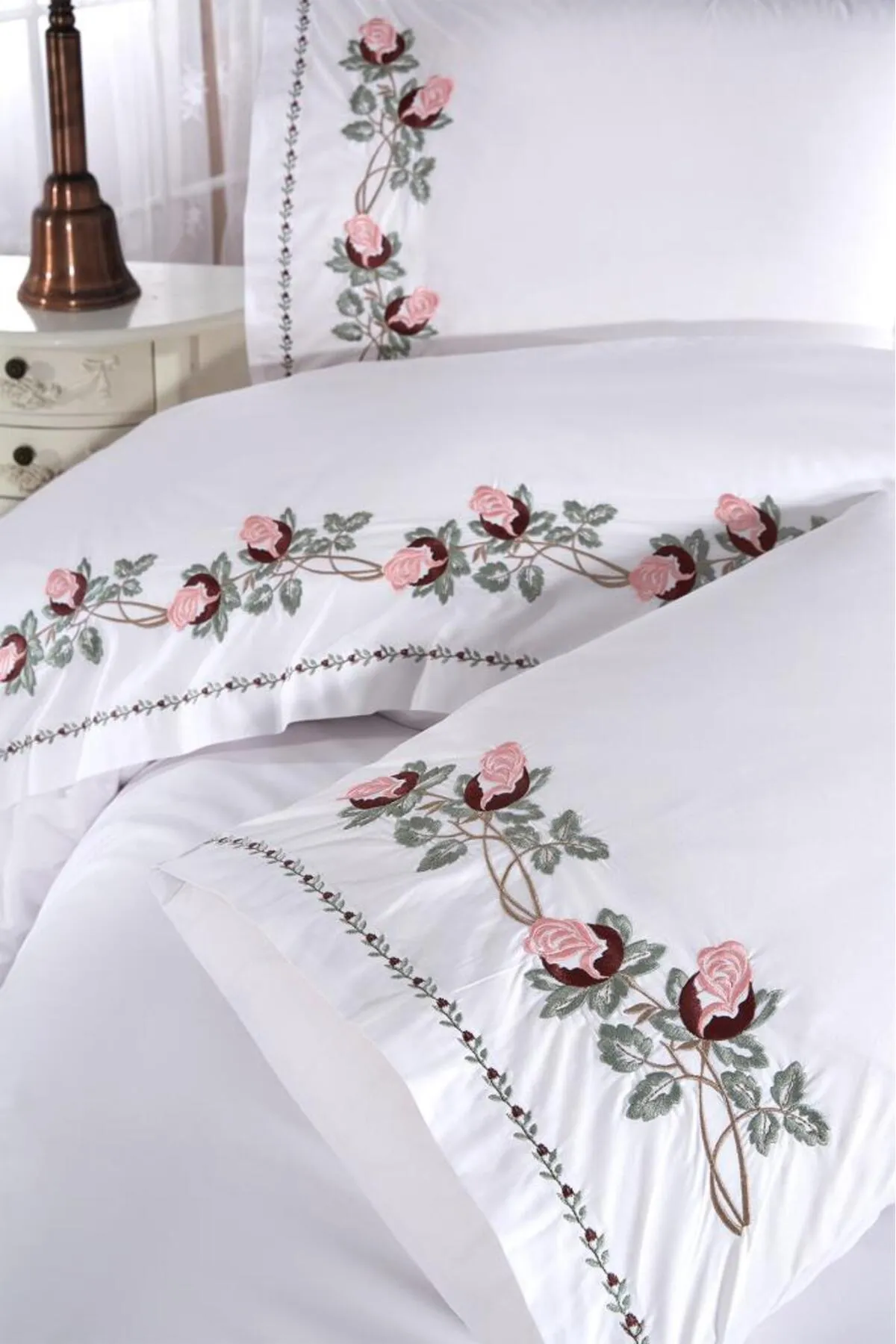 Çeyiz Diyarı  Bettwäsche Doppelbett - Beige - Gestreift