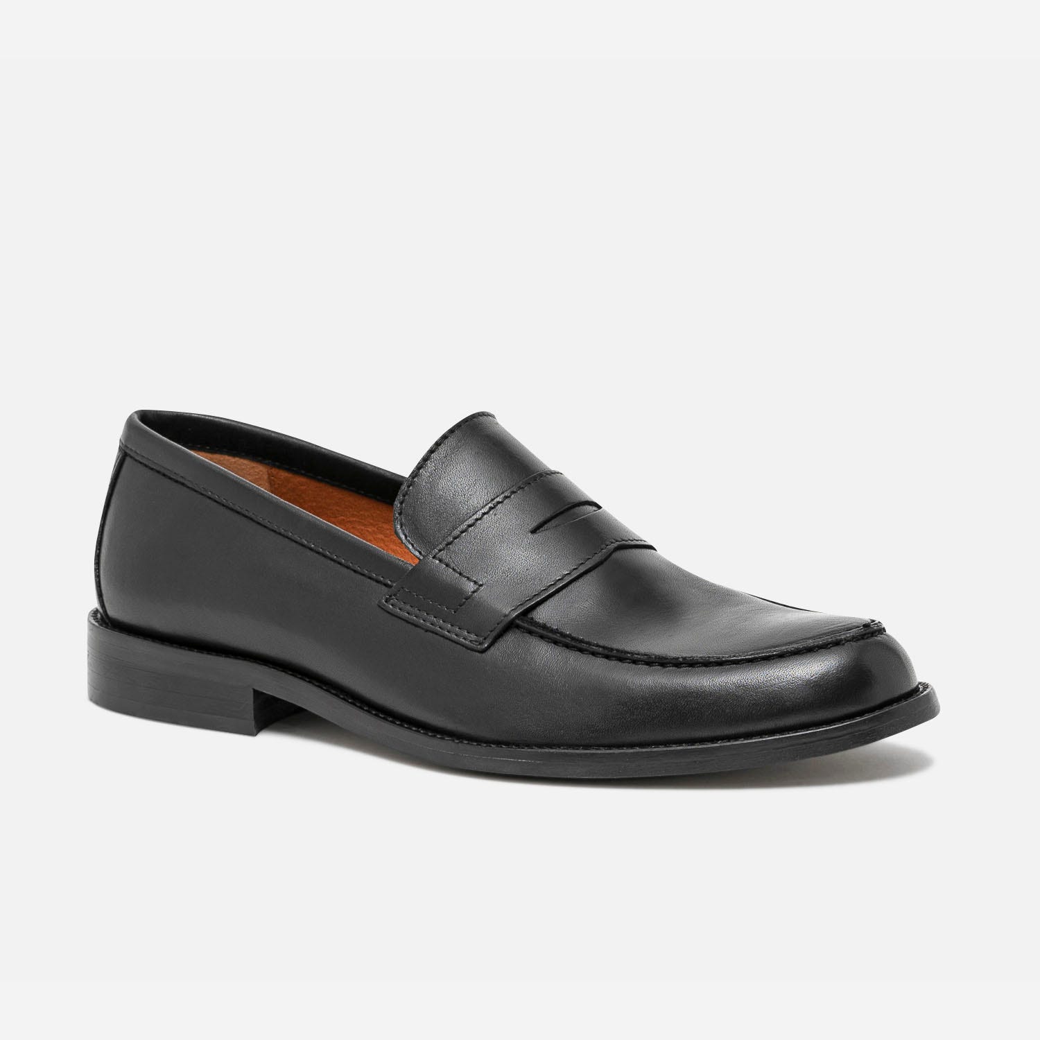 Mocassin noir en cuir