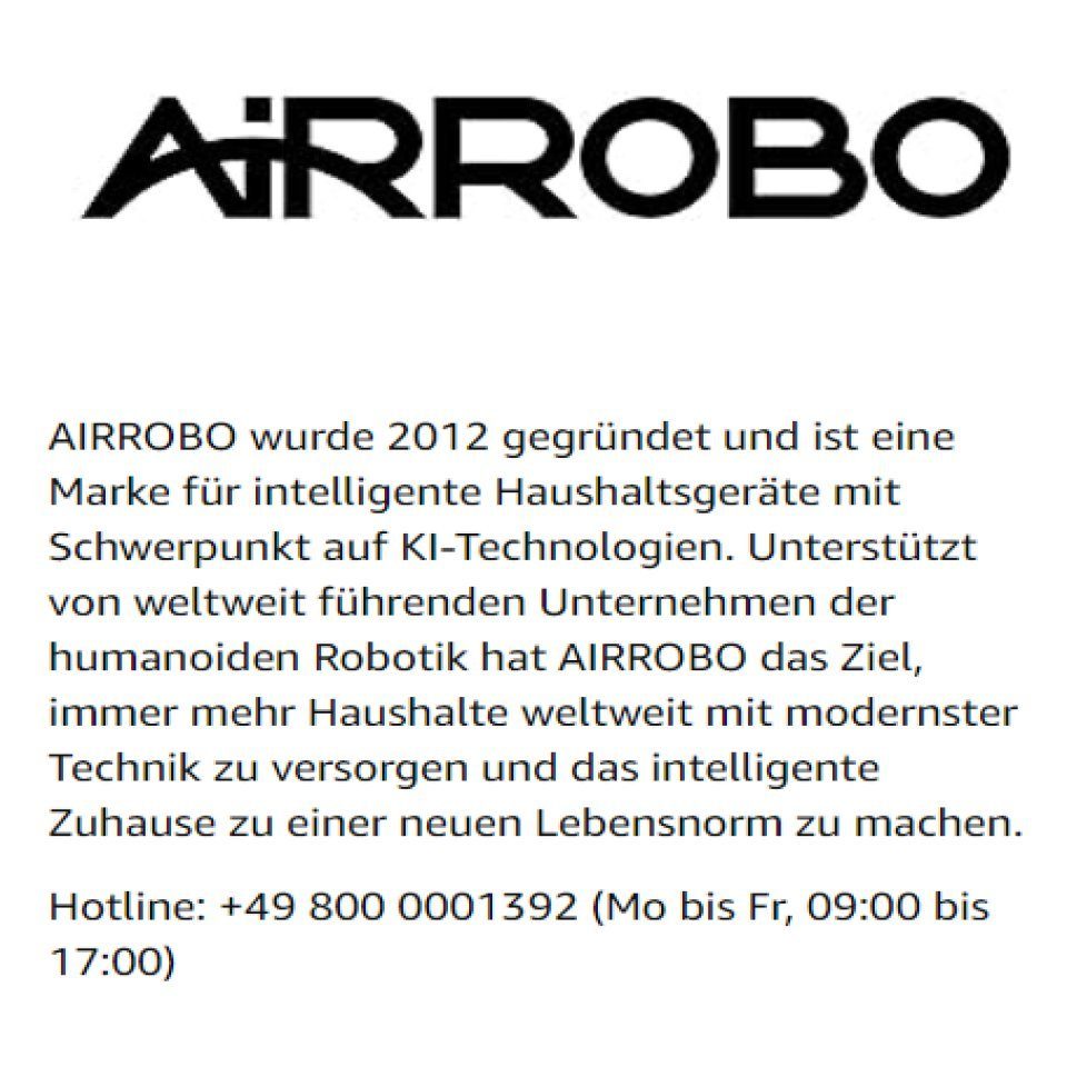 AIRROBO Saugroboter mit 2800 Pa Saugkraft, WLAN, optimiert Fernbedienung