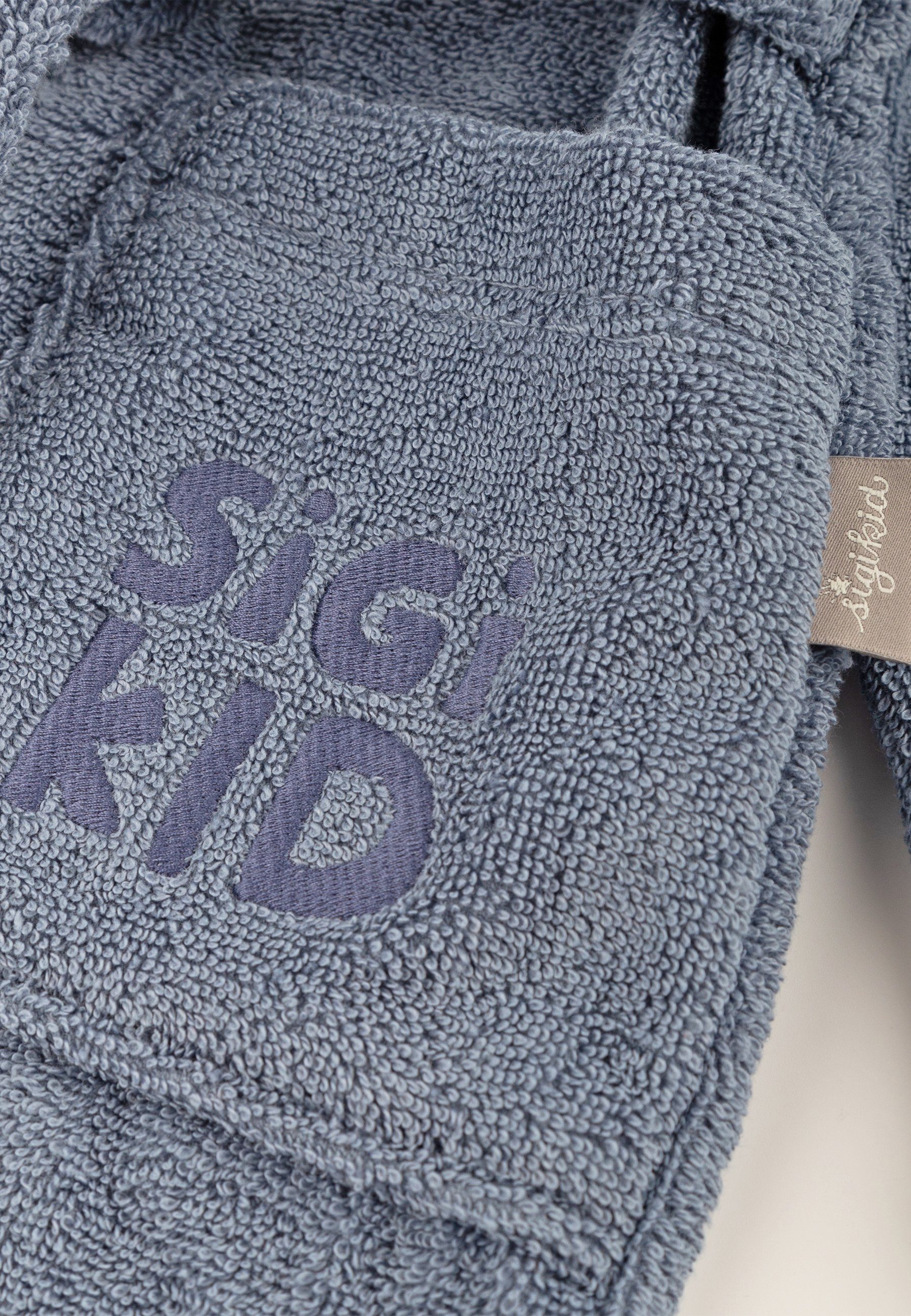 Sigikid Kinderbademantel Kinder Bademantel Bademantel mit Kapuze, 100% Baumwolle, Kragenknopf, Bindegürtel seitlich festgenäht