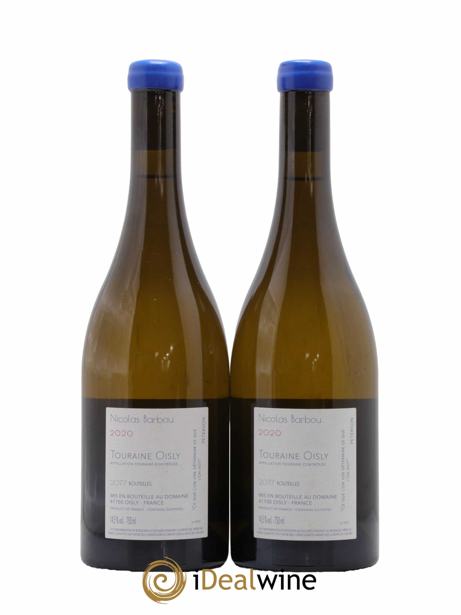 Touraine-Oisly Folie Insolente Nicolas Barbou  2020 - Lot de 2 Bouteilles