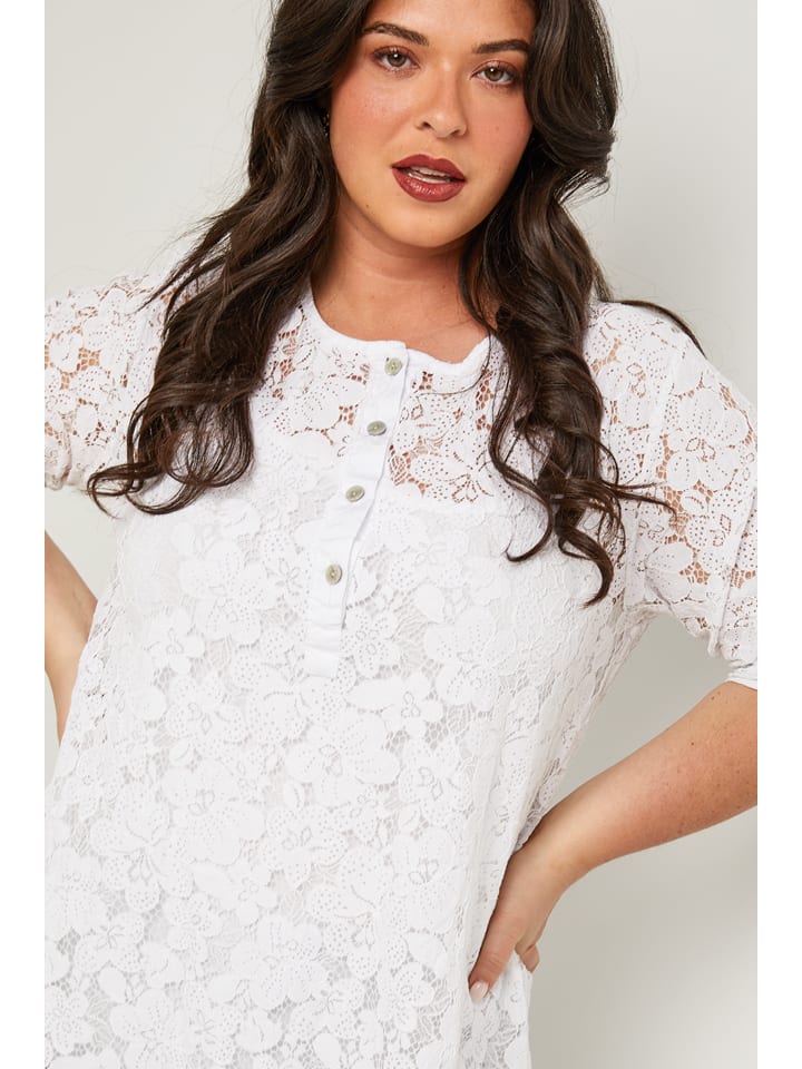 Curvy Lady Bluse in Weiß günstig kaufen