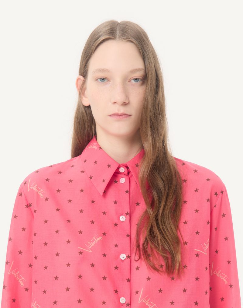 Camisa de musselina com estampa de estrelas