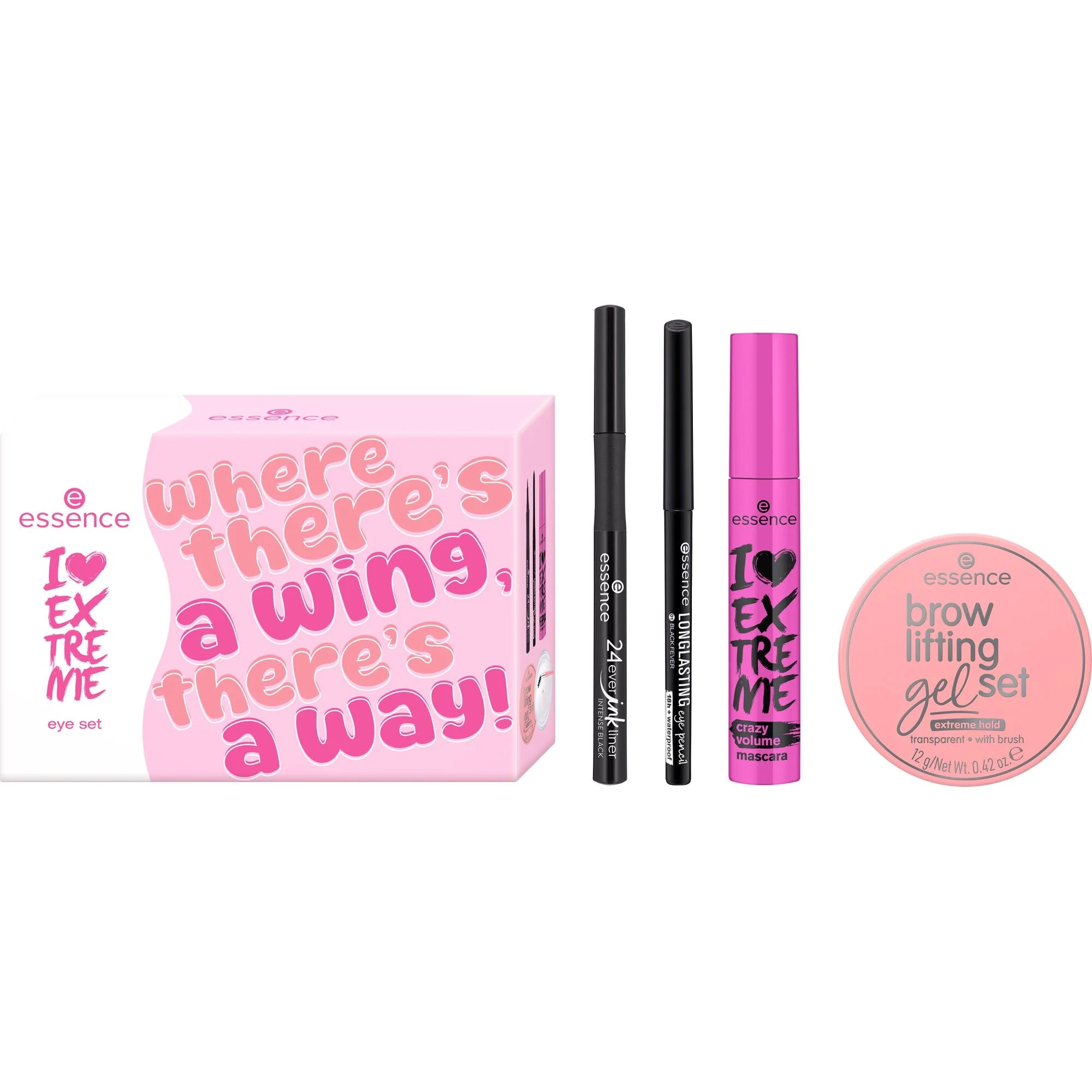 I LOVE EXTREME сет за очи - сет за шминку, маскара, оловка за очи, гел за обрве и маскара
