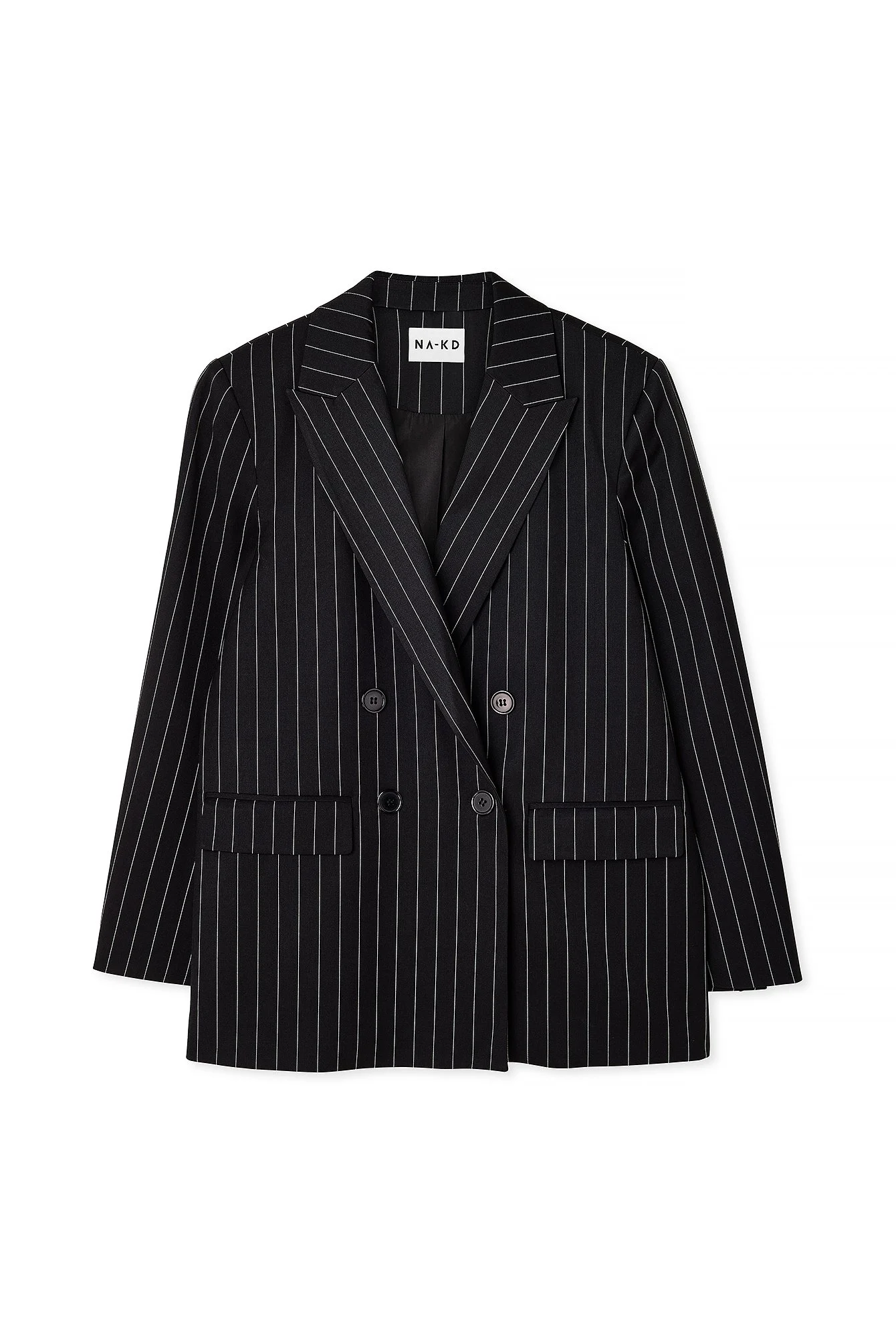 Oversize, gestreifter Zweireiher-Blazer