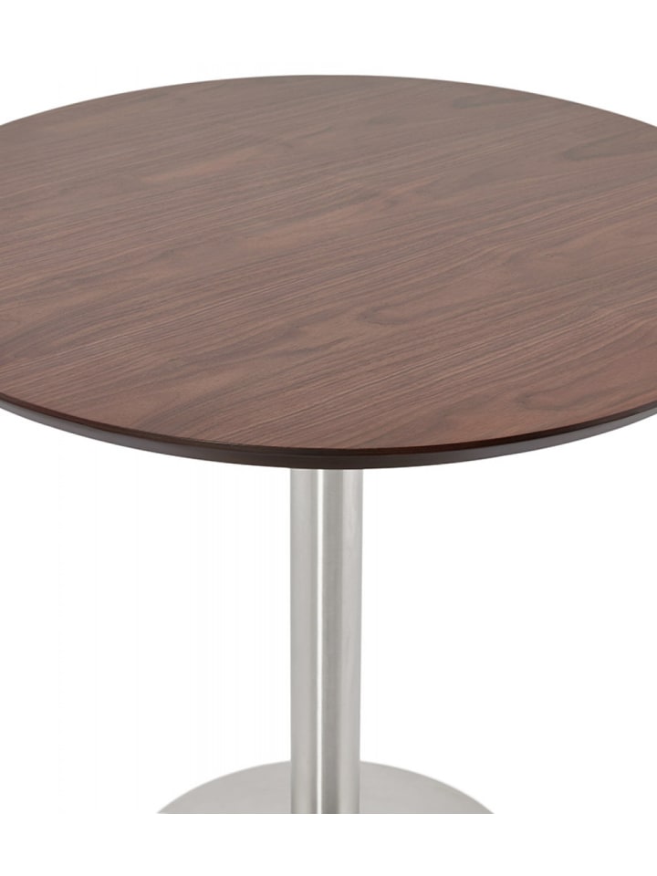 KADIMA DESIGN Runder Esstisch aus Holz und Metall | Bürotisch Walnuss Optik in Braun günstig kaufen onesize
