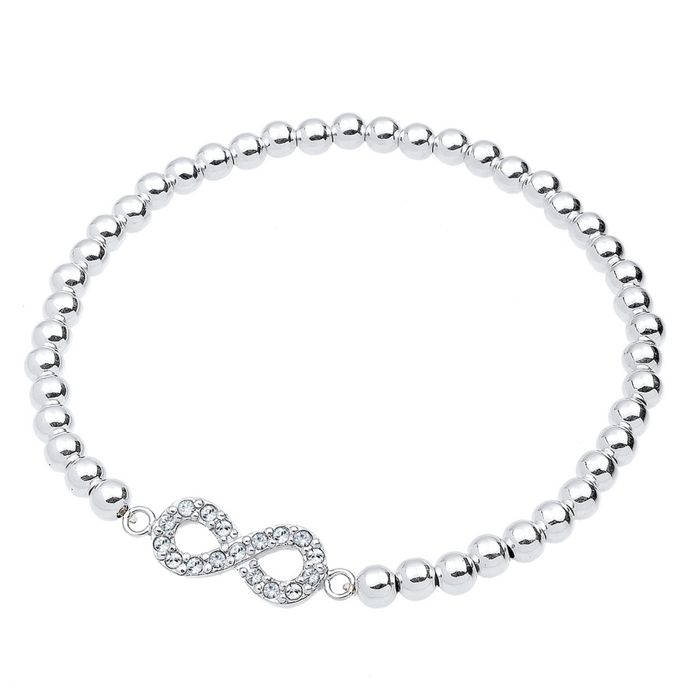 Elli Elli Bracelet Femme Motif Infinity Basic avec Cristaux en Argent Sterling 925 Bracelet