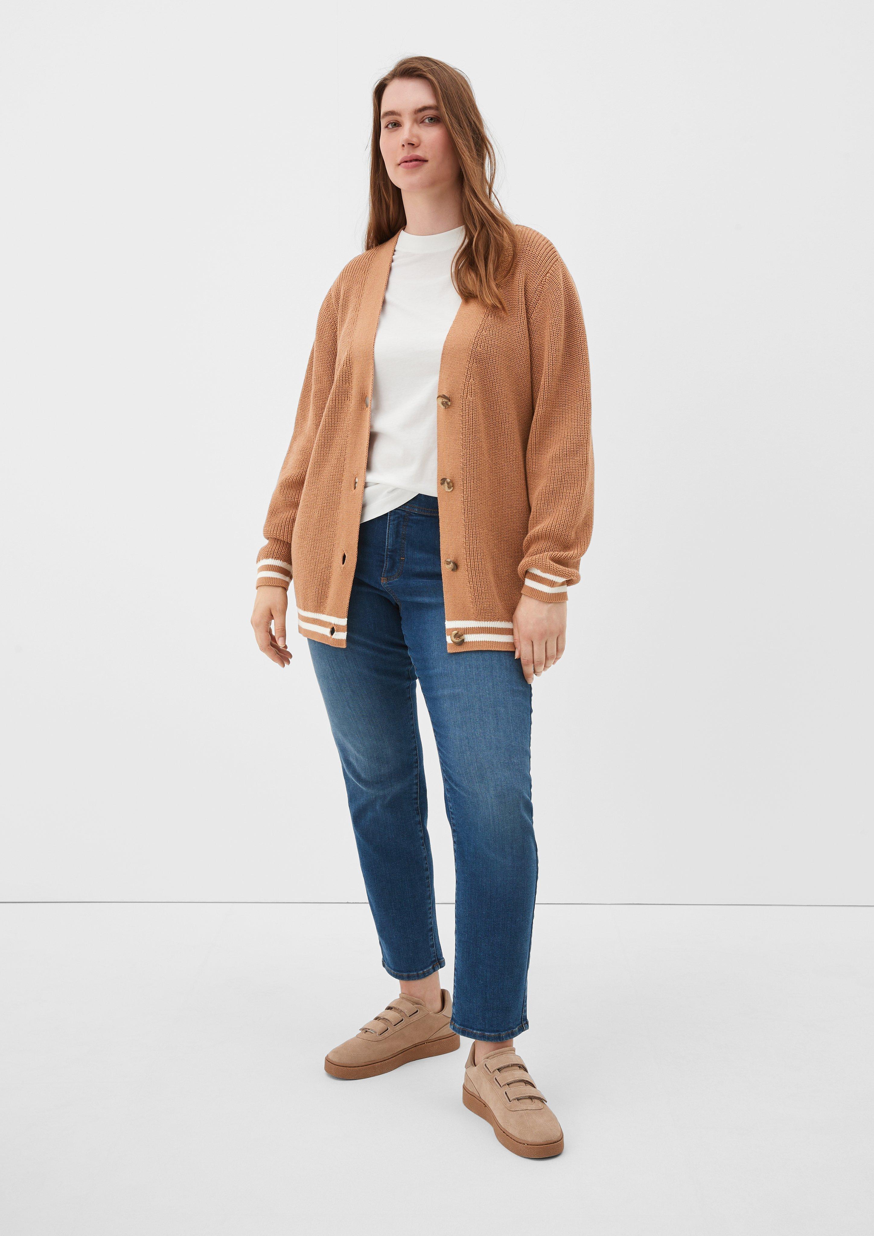 Strickjacke mit Kontraststreifen  2121968-8748