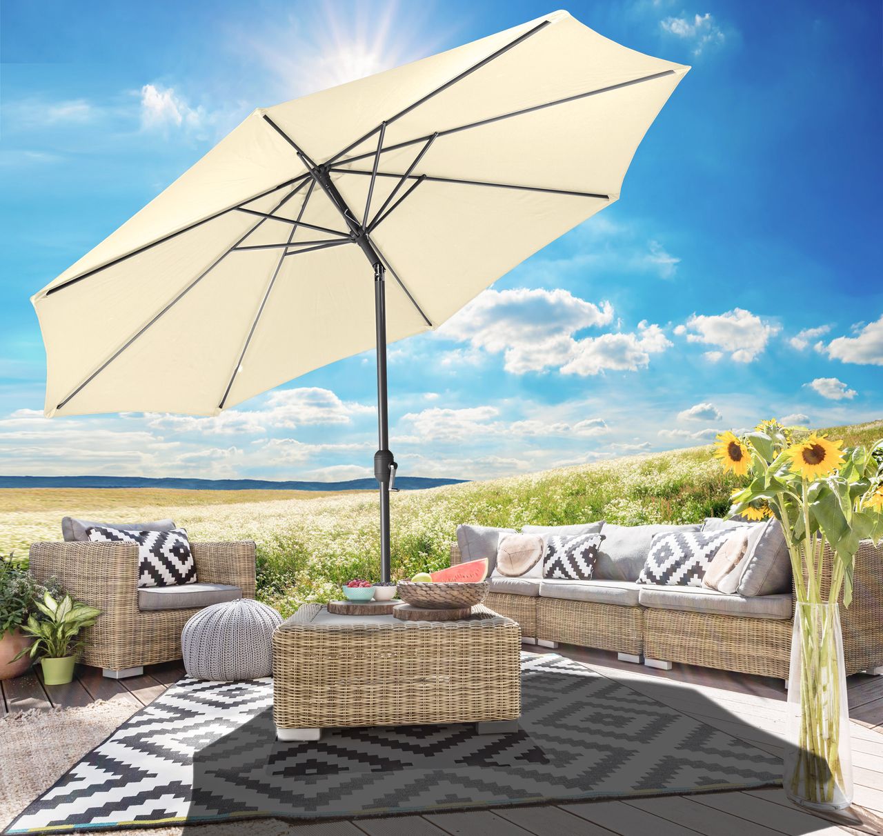 Gartenfreude Sonnenschirm 270 cm, creme