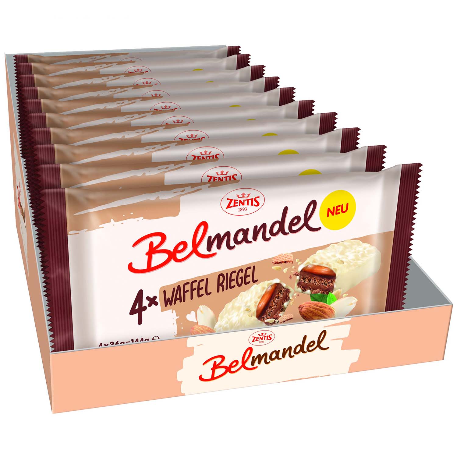 Zentis Belmandel Waffel Riegel 4er