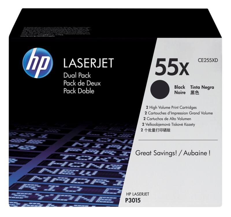 HP 55X Original Tonerkartusche CE255XD Schwarz Duopack 2 Stück