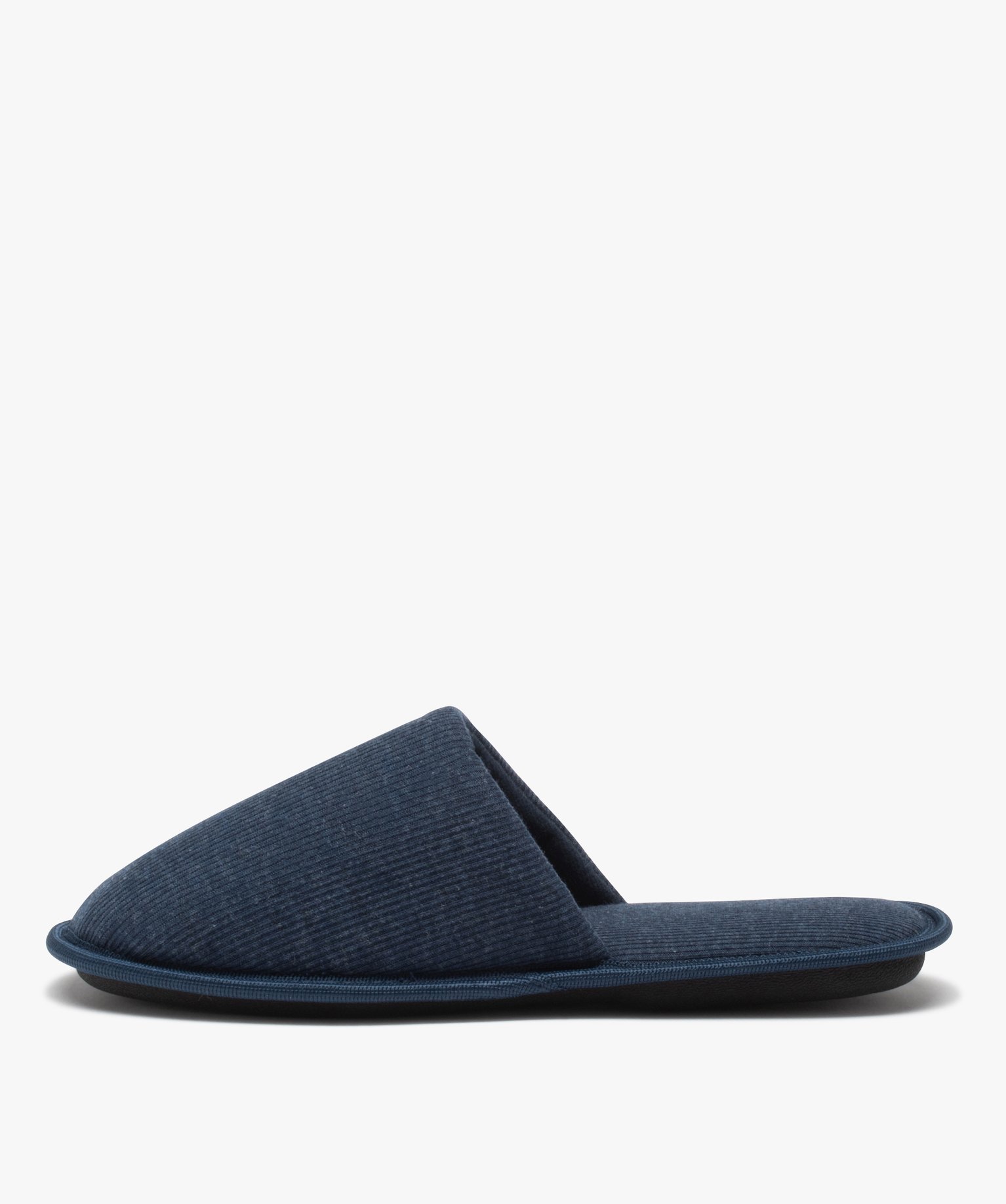 Chaussons homme forme mules en maille ctelée marine | GEMO