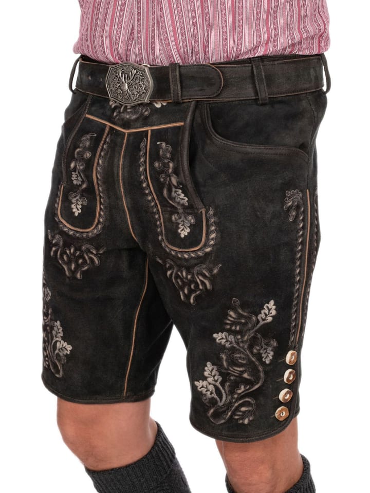 MADDOX Lederhose WALDKREUZ in schwarz günstig kaufen