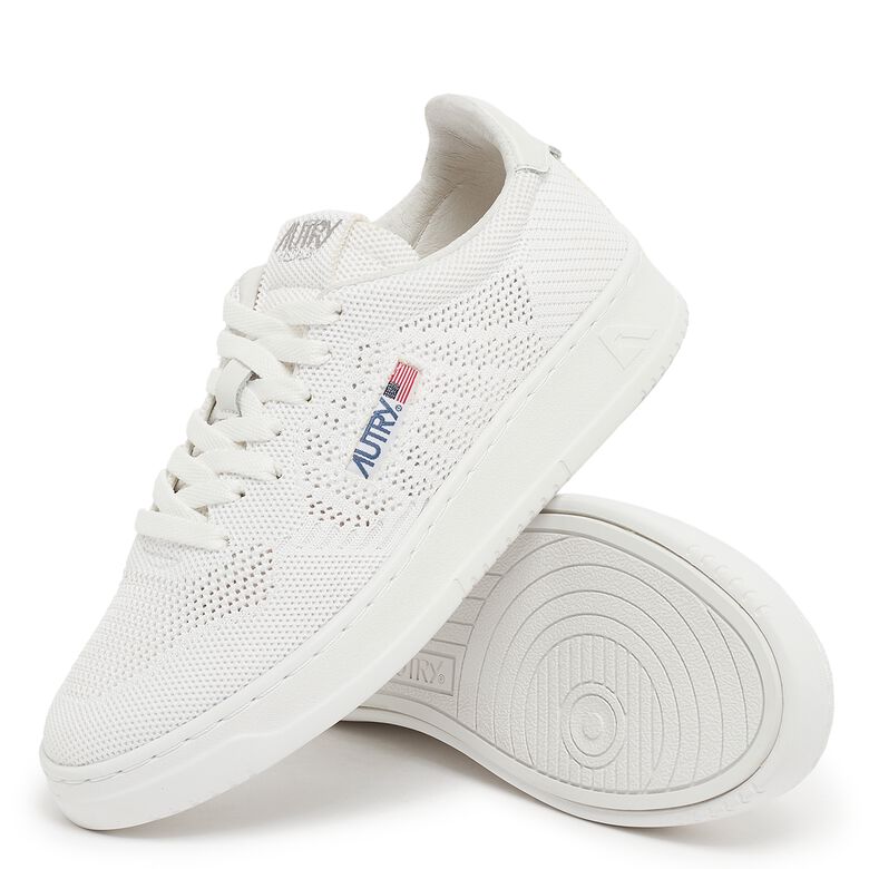 Autry Wmns Medalist Easeknit Knit/Leat all white