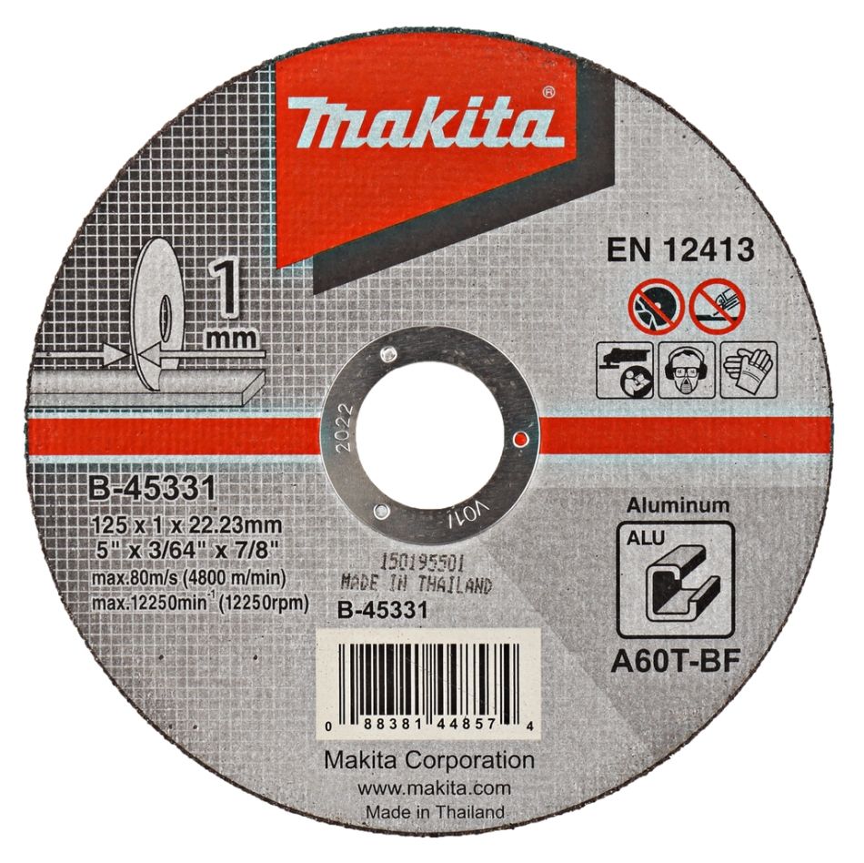 Makita Zubehör B-45331 Trennscheibe 125x22,23x1,0mm Aluminium 10 Stück