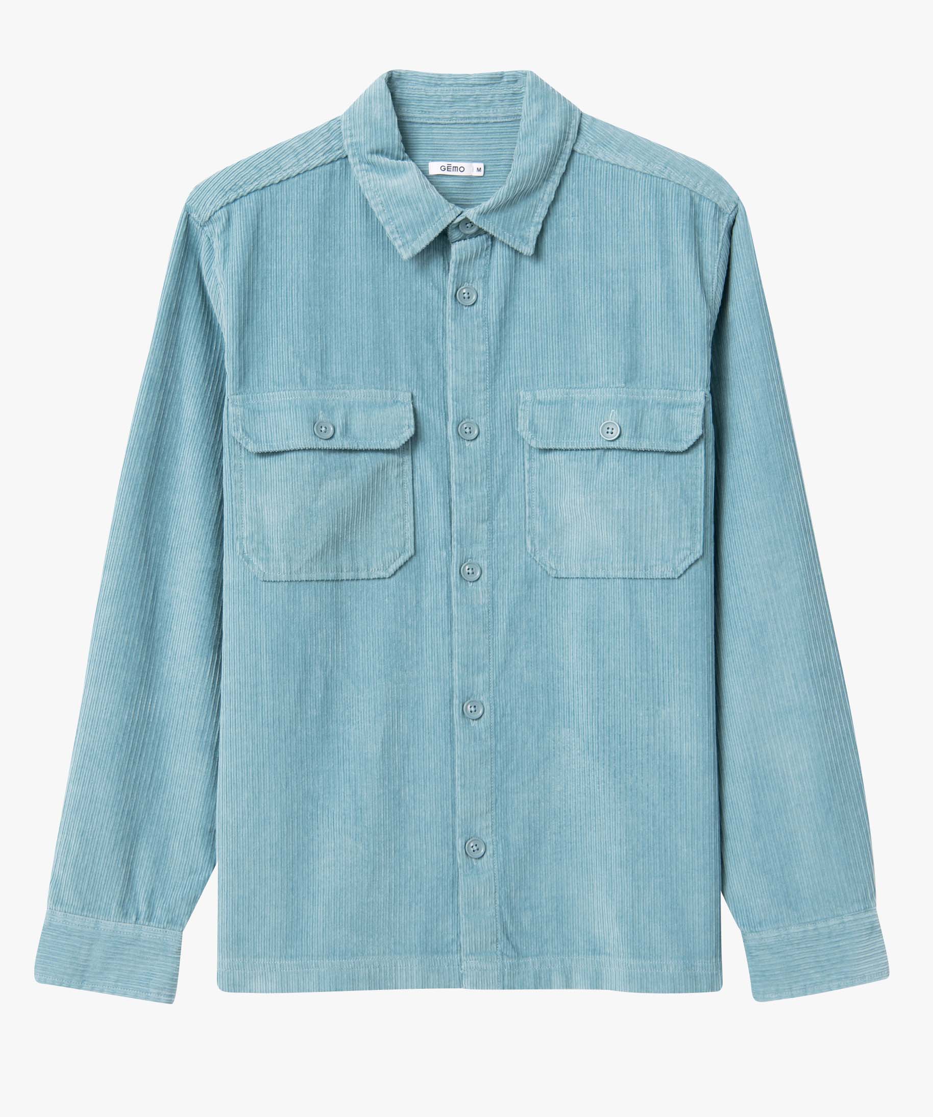 Sur-chemise homme en velours ctelé bleu | GEMO