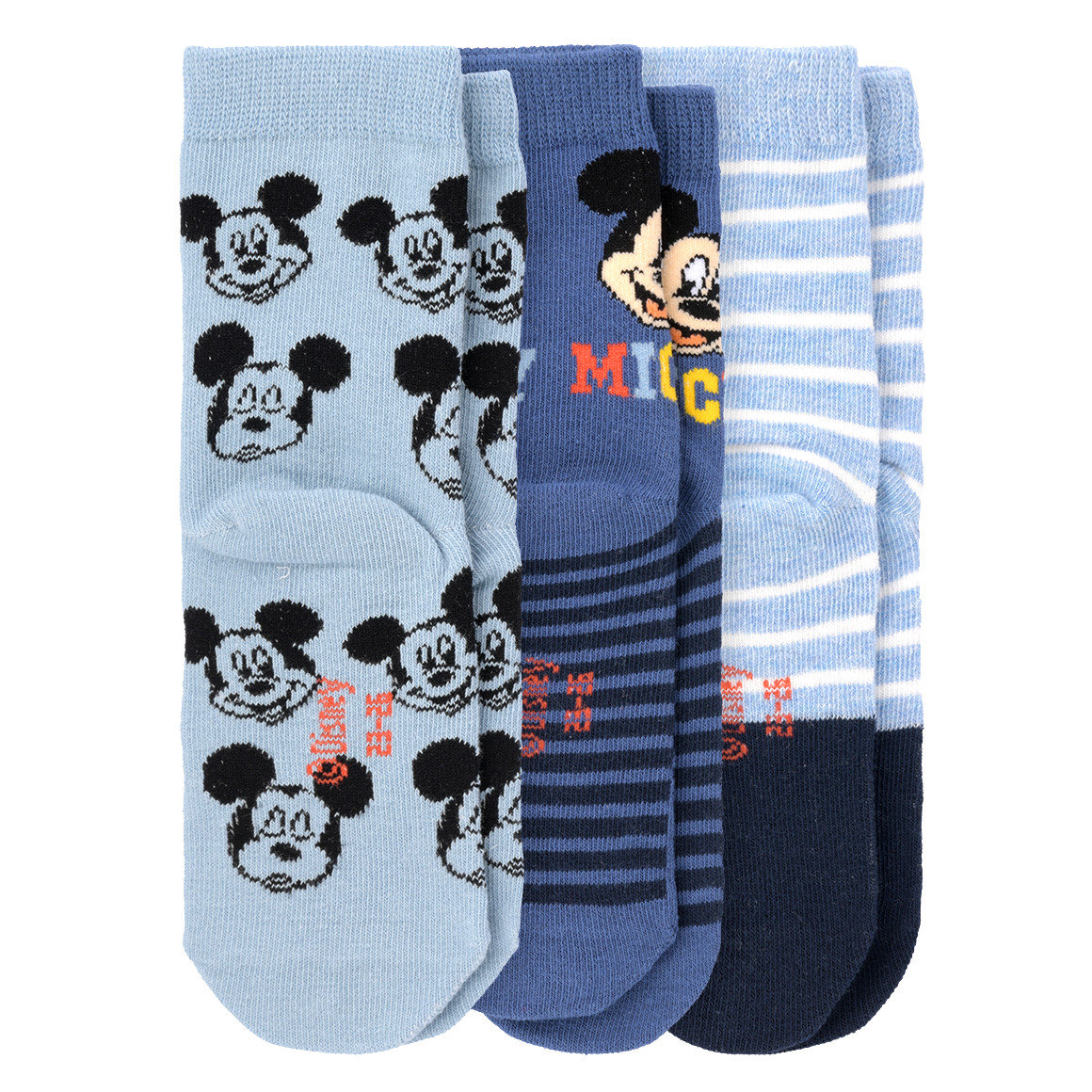 3 Paar Micky Maus Socken im Motiv-Mix