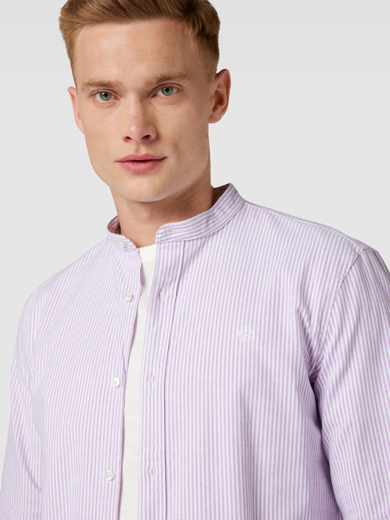 Freizeithemd mit Label-Stitching in weiß