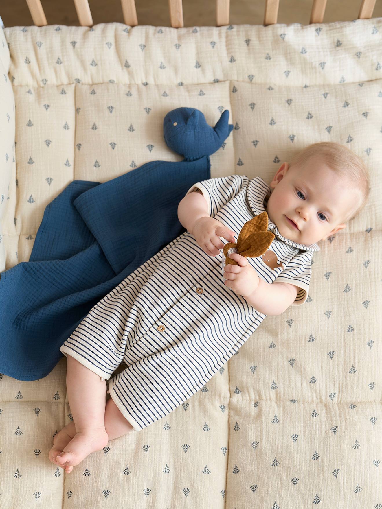 Vertbaudet Baby Spieldecke/Laufstalleinlage NAVY SEA Oeko-Tex - indigo-blau