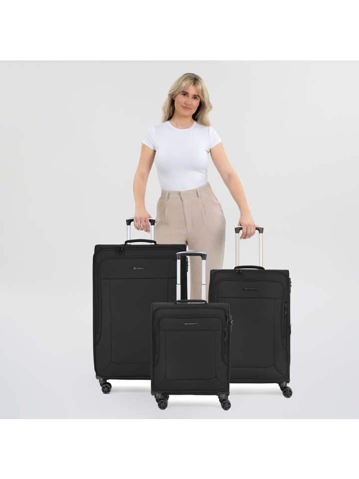 Franky Melbourne 3.0 4-Rollen Kofferset 3tlg. mit Dehnfalte in black günstig kaufen onesize