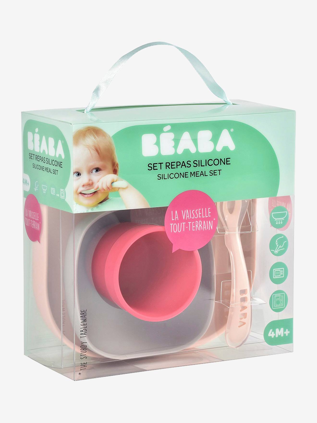 Beaba Baby Esslern-Geschirr aus Silikon BEABA - mehrfarbig/eucalyptus