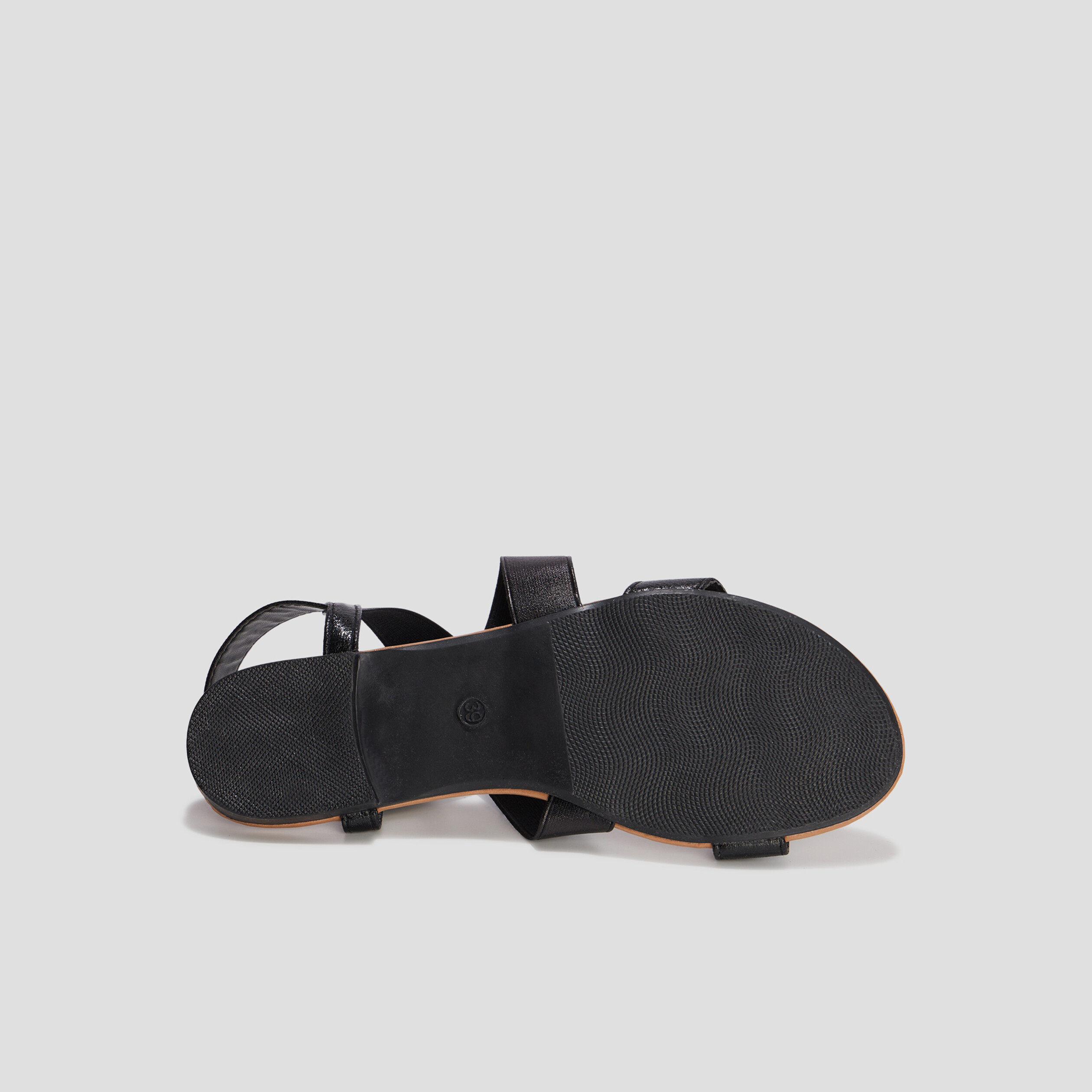 Sandales plates noir femme | La Halle