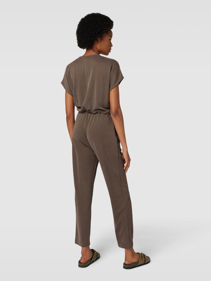 Jumpsuit mit V-Ausschnitt Modell 'BALO' in mittelbraun